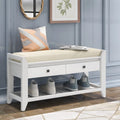 Banc de rangement d'entrée avec tiroirs et coussin