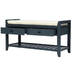 Banc de rangement d'entrée avec tiroirs et coussin