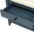 Banc de rangement d'entrée avec tiroirs et coussin