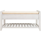 Banc de rangement d'entrée avec tiroirs et coussin