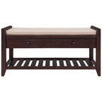 Banc de rangement d'entrée avec tiroirs et coussin