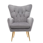Fauteuil d'appoint capitonné à dossier haut