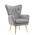 Fauteuil d'appoint capitonné à dossier haut