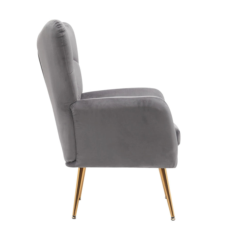 Fauteuil d'appoint capitonné à dossier haut