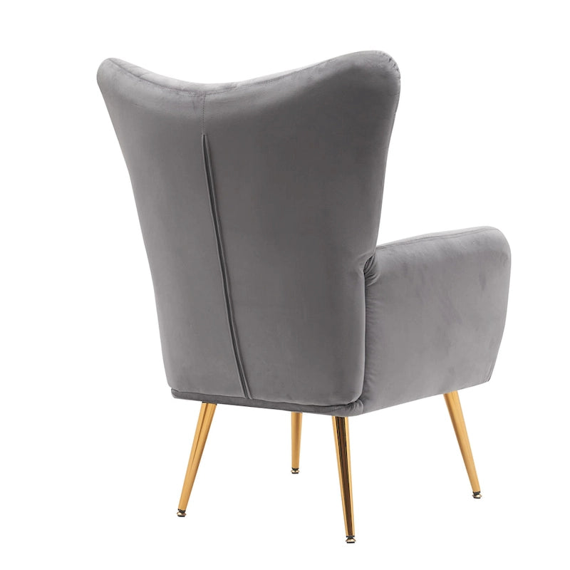 Fauteuil d'appoint capitonné à dossier haut