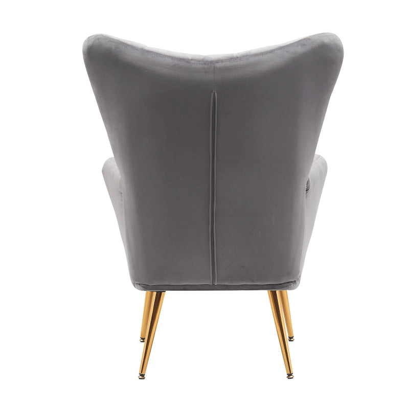 Fauteuil d'appoint capitonné à dossier haut