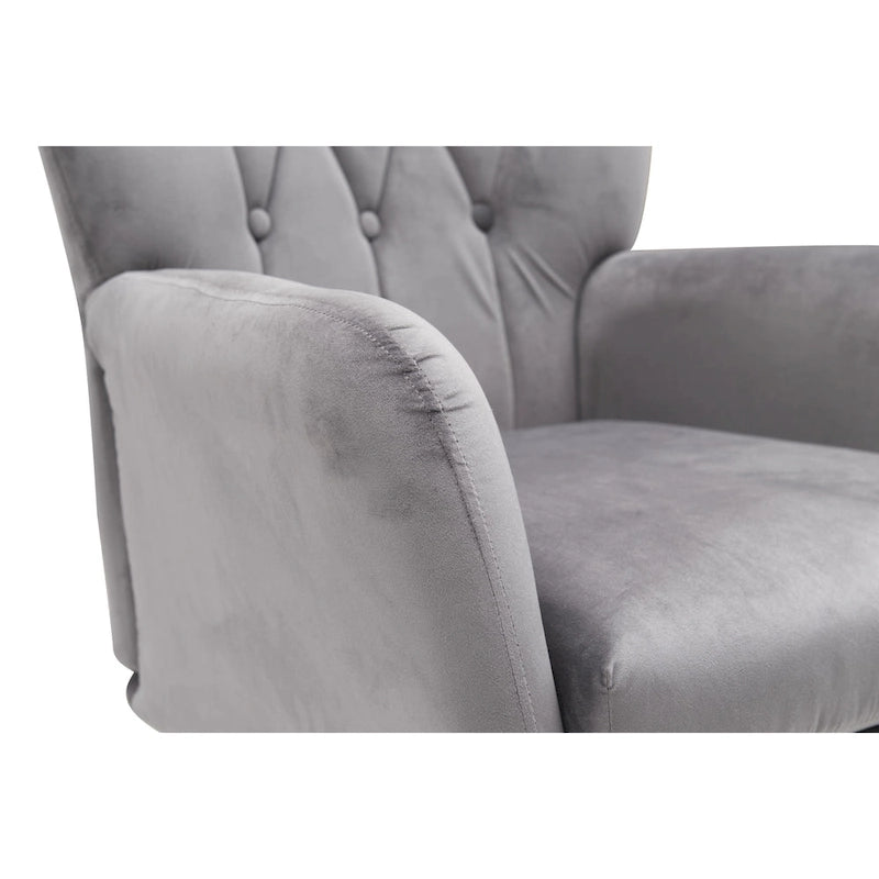 Fauteuil d'appoint capitonné à dossier haut