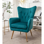 Fauteuil d'appoint capitonné à dossier haut