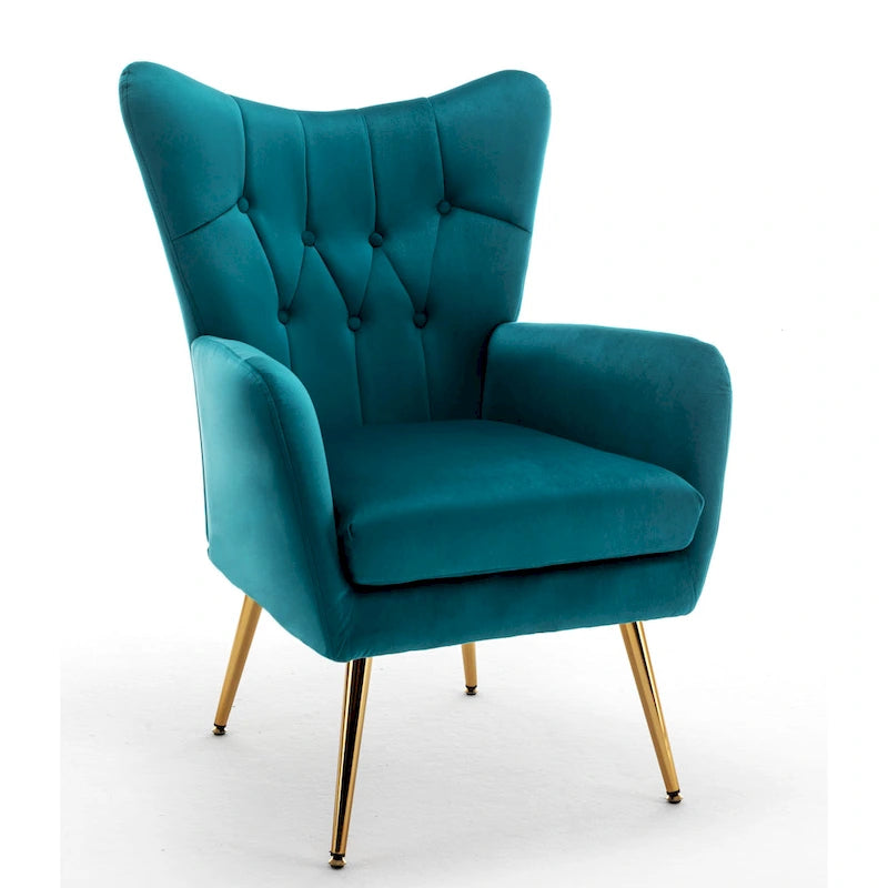 Fauteuil d'appoint capitonné à dossier haut