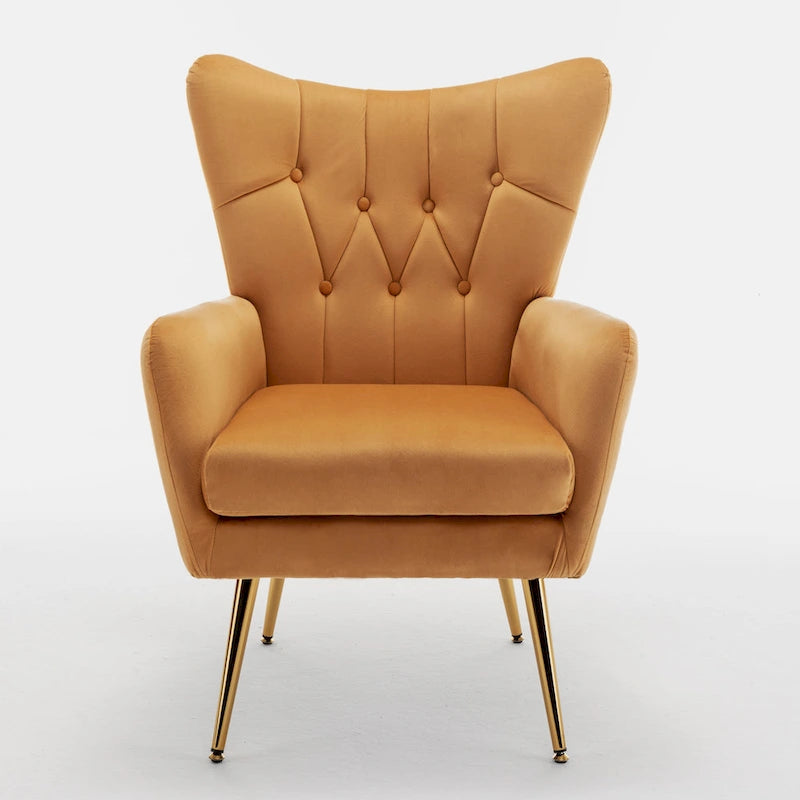 Fauteuil d'appoint capitonné à dossier haut