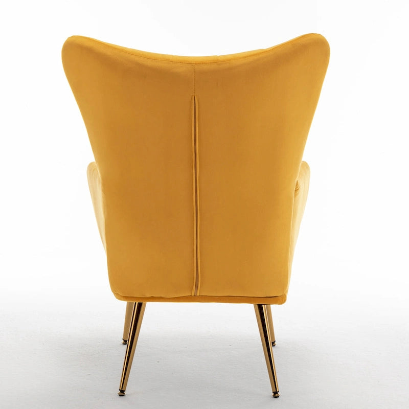 Fauteuil d'appoint capitonné à dossier haut