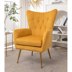 Fauteuil d'appoint capitonné à dossier haut