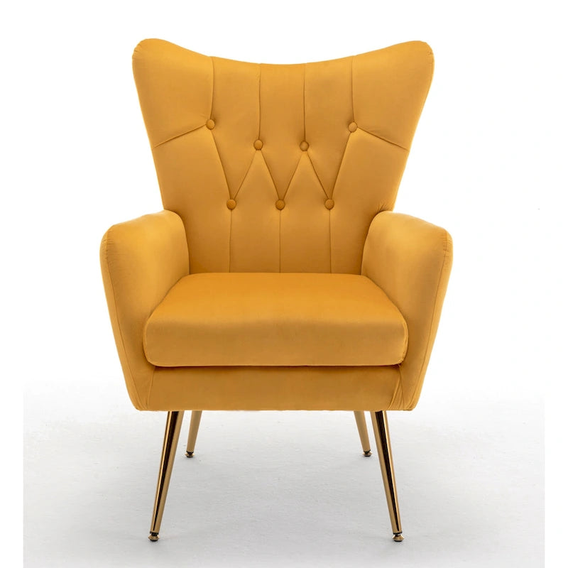 Fauteuil d'appoint capitonné à dossier haut