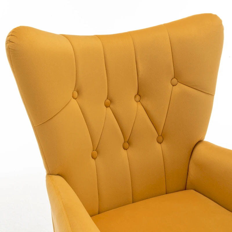 Fauteuil d'appoint capitonné à dossier haut