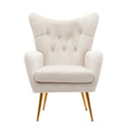 Fauteuil d'appoint capitonné à dossier haut