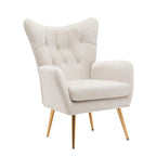 Fauteuil d'appoint capitonné à dossier haut