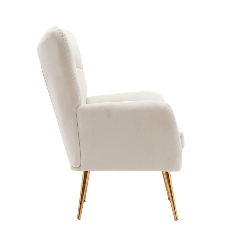 Fauteuil d'appoint capitonné à dossier haut