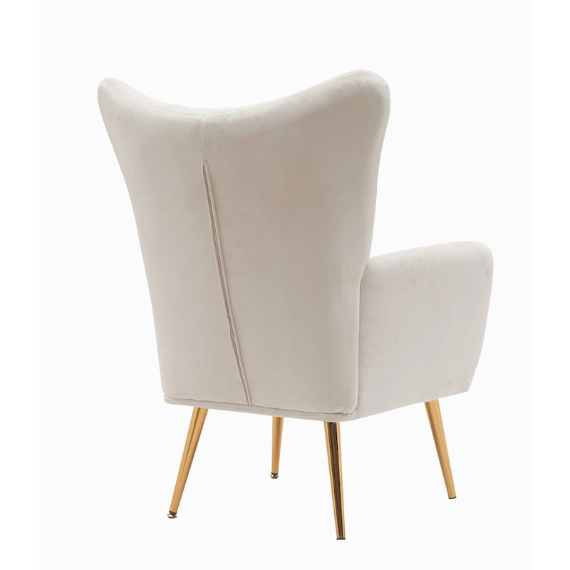 Fauteuil d'appoint capitonné à dossier haut