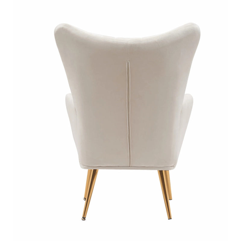 Fauteuil d'appoint capitonné à dossier haut