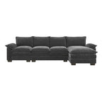 Canapé d'angle en chenille en forme de L avec méridienne, 5 places