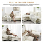 Canapé d'angle en chenille en forme de L avec méridienne, 5 places