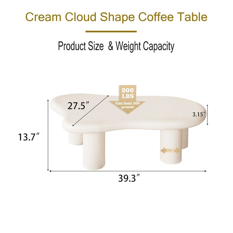 Table basse en forme de nuage de 101,6 cm