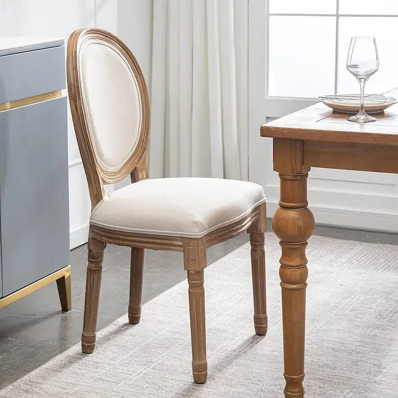Chaise de salle à manger capitonnée vintage française, chaise d'appoint (Lot de 2)