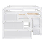 Lit mezzanine pleine taille avec bureau coulissant et 3 tiroirs