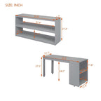 Lit mezzanine pleine taille avec bureau coulissant et 3 tiroirs