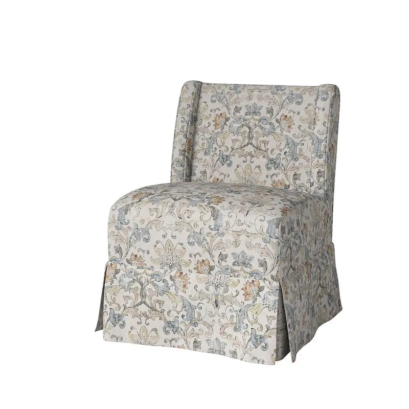 Chaise de salle à manger sans accoudoirs rembourrée de style rustique avec housse amovible et pieds en bois massif