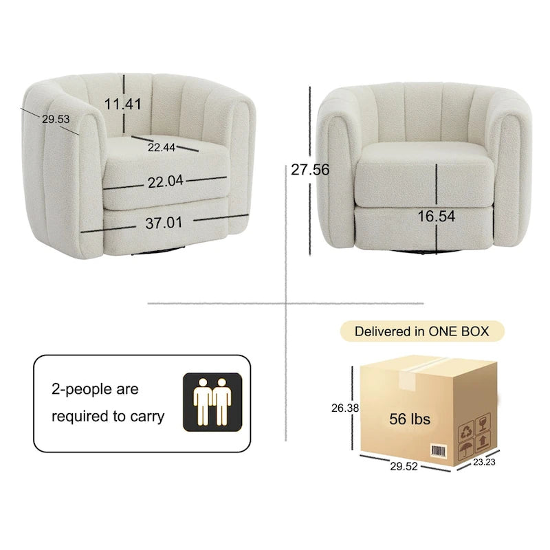 Fauteuil pivotant rembourré