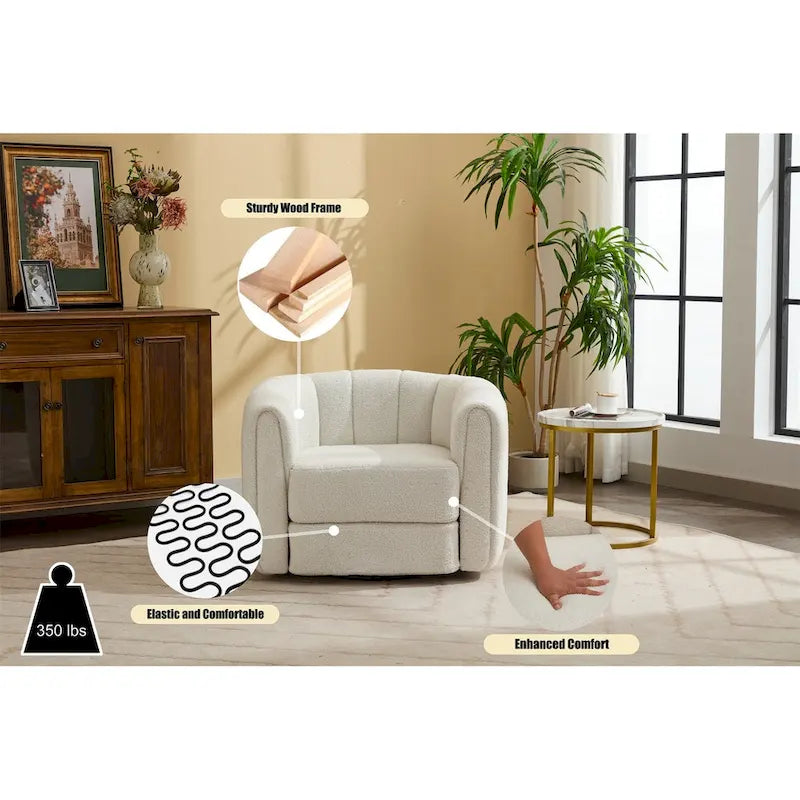 Fauteuil pivotant rembourré
