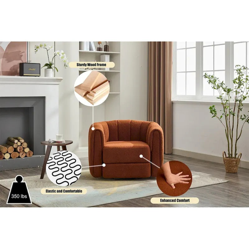 Fauteuil pivotant rembourré