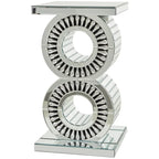 Table d'appoint en verre et miroir - Argent