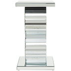 Table d'appoint en verre et miroir - Argent