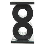 Table d'appoint en verre et miroir - Argent