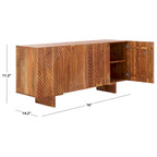 Buffet en bois d'acacia 4 tiroirs Hewitt - 68L x 18P x 30H