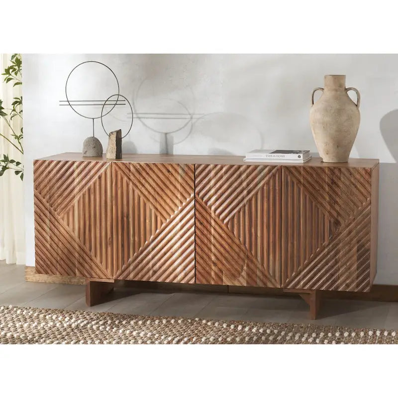 Buffet en bois d'acacia 4 tiroirs Hewitt - 68L x 18P x 30H