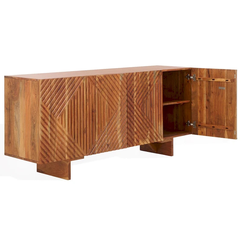 Buffet en bois d'acacia 4 tiroirs Hewitt - 68L x 18P x 30H