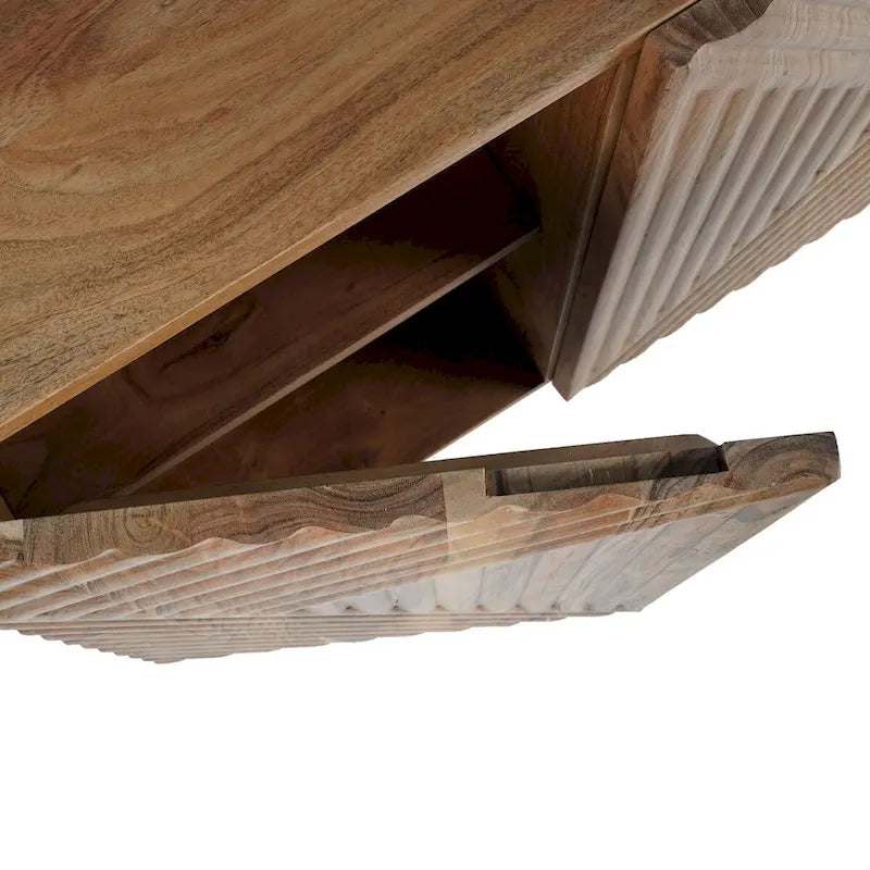 Buffet en bois d'acacia 4 tiroirs Hewitt - 68L x 18P x 30H
